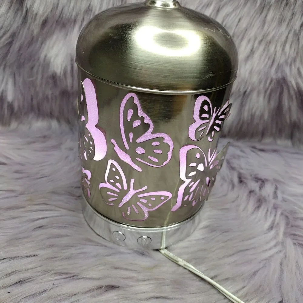 Better Homes And Garden Silver Butterfly Aroma Diffuser Color changing No Box